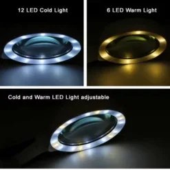 ذره بین 4x قطر 10 سانت مدل 95100B با 18  عدد LED - Image 3