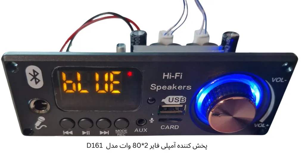 پنل پخش کننده صوتی بلوتوثی با آمپلی فایر ولوم دار مدل D161